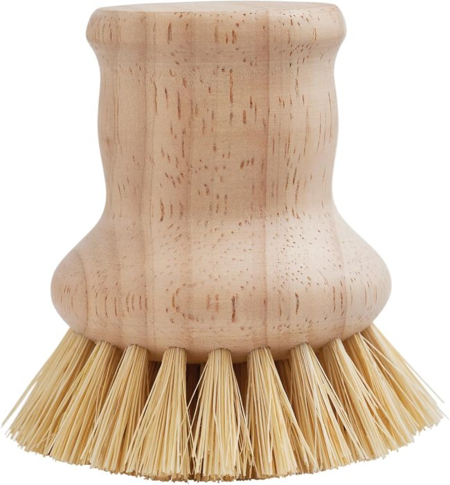 Kitchen Natural Bristle Dish Pan Scrub Brush, Non-Scratch Natural  Bristles with Wooden Handle
