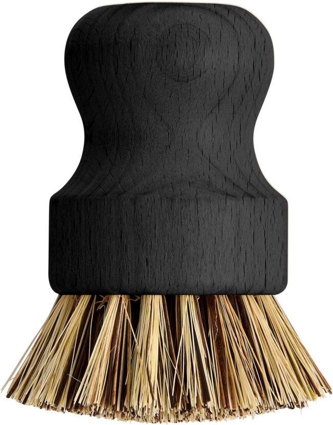 Wok and Cast Iron Scrub Brush, Natural Stiff- Bristles