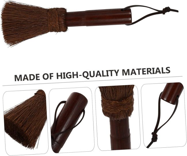 1pc Multipurpose Palm Brush for Pot and Pan Cleaning Lightweight Scrub Brush for Kitchen Sink Handle Natural Palm Bristles Light Brown - Image 2