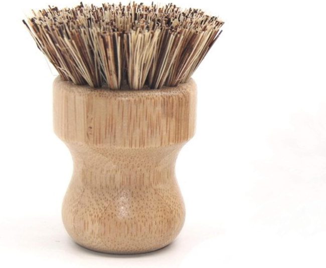 Natural Sisal Dish Washing Brush Bamboo Round Scrub Brush Pots Pans Vegetables Household Cleaning Brush… (Palm)