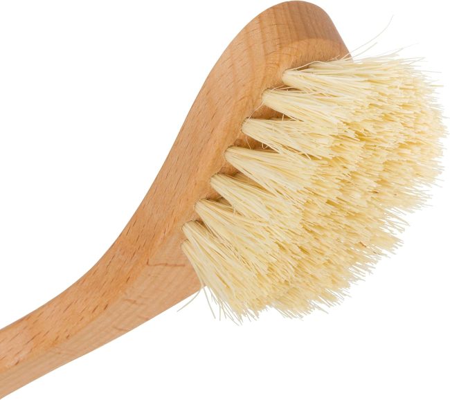 Curved Dish Brush - Natural  Fiber Bristles, Ergonomic Design with Oiled Beechwood Handle 9-1/4 inches, Set of 2 - Natural Bristle Kitchen Brush with Handle, Made in Germany - Image 2